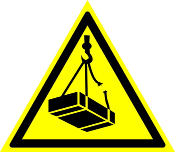 W06 опасно! возможно падение груза (пленка, 700х700 мм) - Знаки безопасности - Знаки и таблички для строительных площадок - vektorb.ru