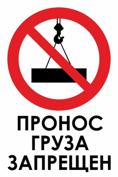 И32 пронос груза запрещен (пленка, 400х600 мм) - Охрана труда на строительных площадках - Знаки безопасности - vektorb.ru